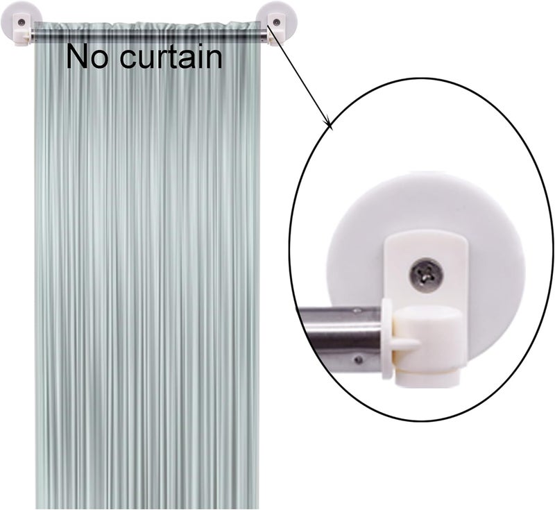 YYST Type A 39.5" Magnetic Curtain Cafe Petite Sash Rod, French Door Curtain Rod,Panel Door,NO Marks (White-2) - Image 5